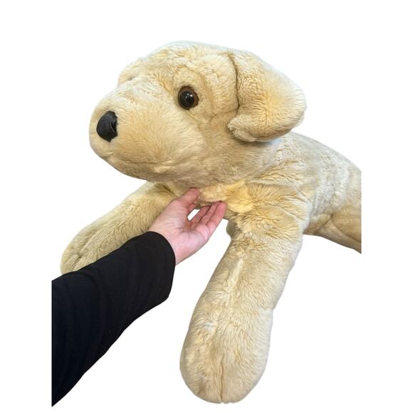 Aurora Golden Yellow Lab Retriever Dog 28" Long Plush Stuffed Animal Realistic - Picture 3 of 11
